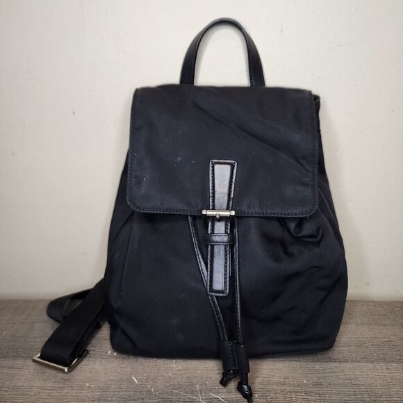 Y2K Mini Backpack Coach Black Nylon Leather Trim E3J-7441 - Picture 14 of 14